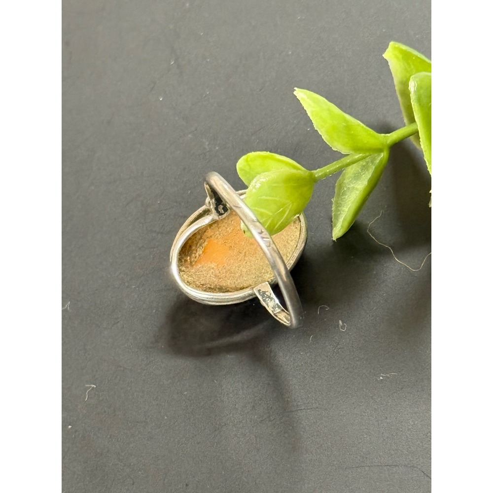 Vintage Sterling Silver Shell Cameo Ring Size 8.25 Carved Portrait 925 Jewelry - Picture 6 of 9